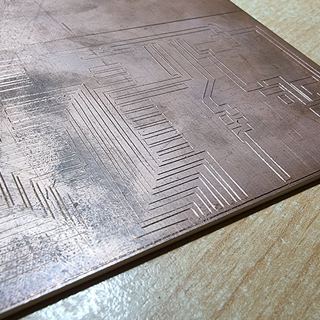 An etched copper board for the new VFO