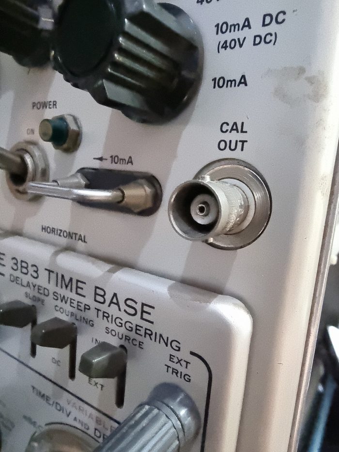 The CAL OUT BNC connector after the repair, with a new centre pin